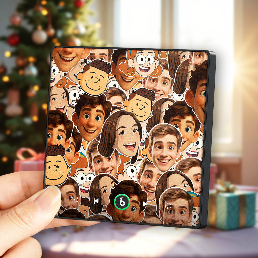 Música Navideña Personalizada, Imán Para Nevera, Foto, Música, Foto De Pared, Movimiento Musical Que Se Puede Reproducir, Idea De Regalo - santacalcetines