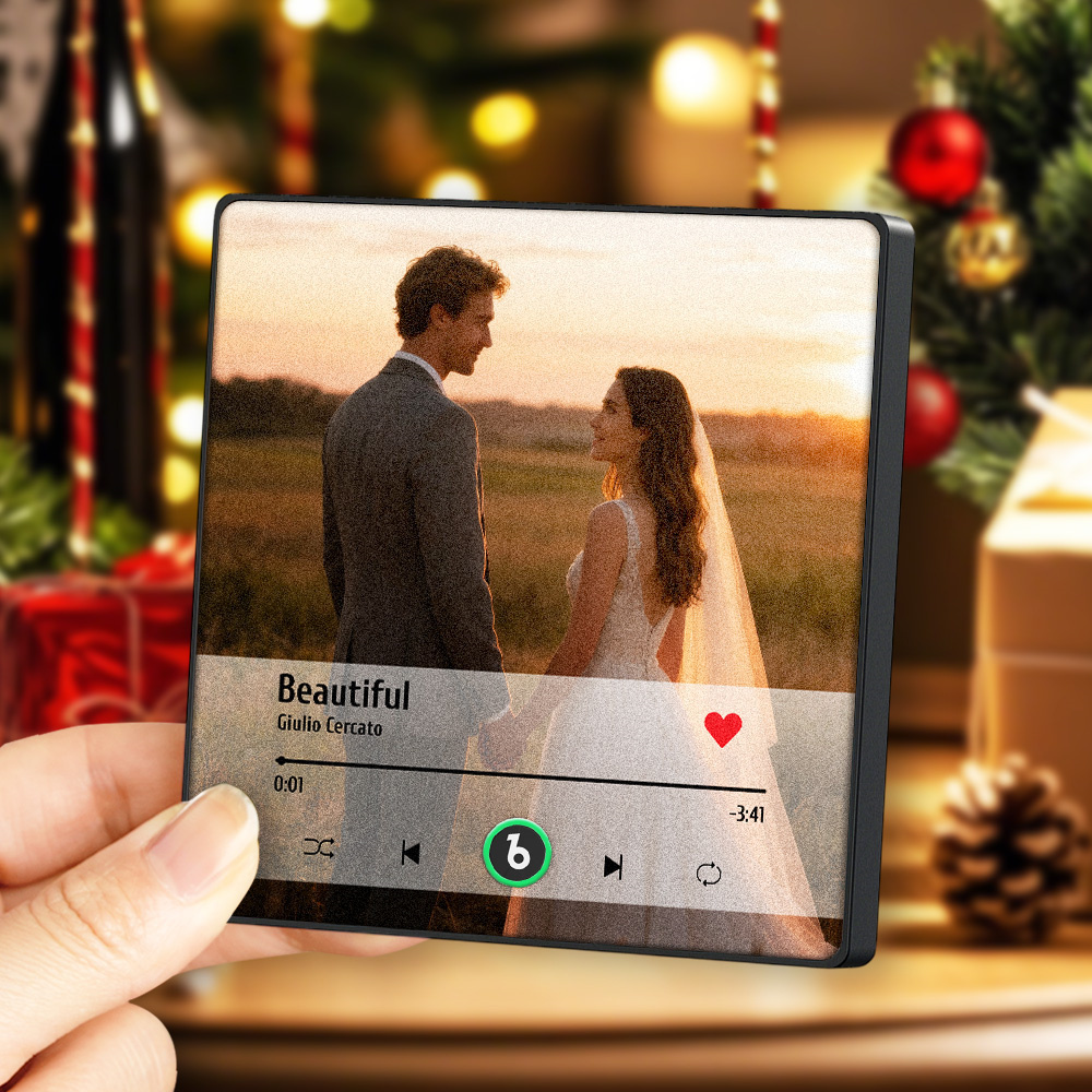 Imán De Nevera Con Música Personalizada, Álbum De Música, Imán De Nevera, Foto Musical Para Pared, Regalo De Navidad, Movimiento Musical Reproducible, Idea De Regalo - santacalcetines