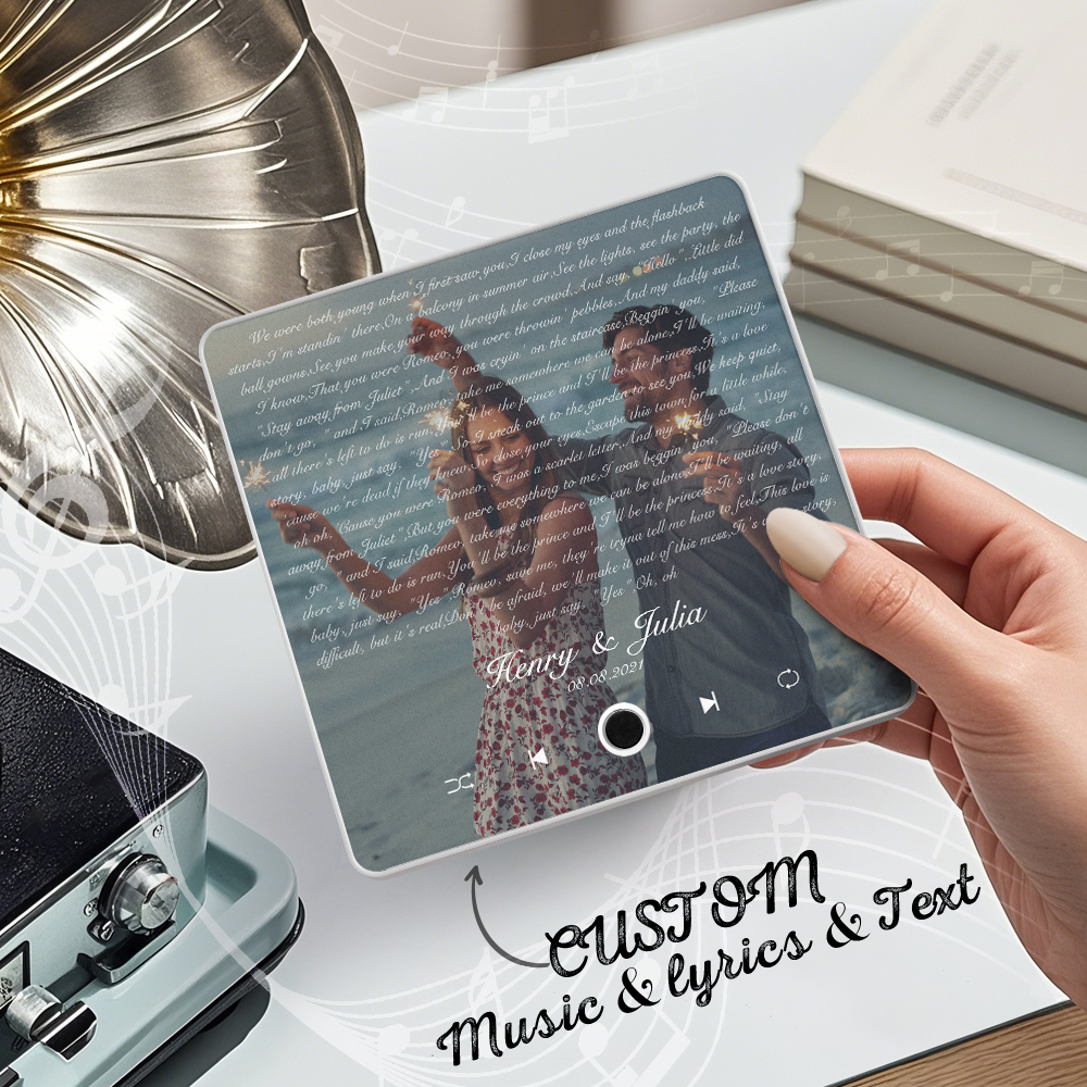 Custom Music Fridge Magnet Lyrics Photo Sticker Gifts Music Wall Photo Sticker Music Movement That Can Be Played Without Cell Phone - santacalcetines