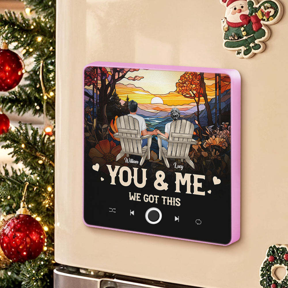 Imán De Nevera De Música Personalizado Retrato Personalizado Feliz Navidad Imanes De Música Personalizados Pueden Reproducir Canciones Regalo De Navidad Regalos De Pareja - santacalcetines