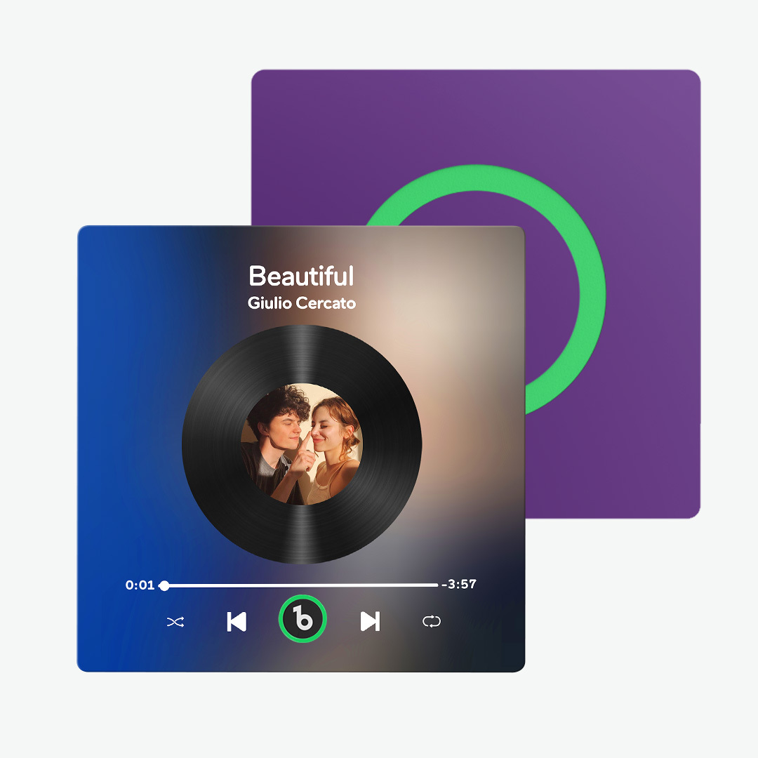 Imán De Nevera Con Música De Color Morado Y Amatista Personalizado, Nuevo Adhesivo De Pared Con Foto Musical De Actualización 4.0 Que Reproduce Música Sin Teléfono Móvil, Varios Estilos, Regalos Para Parejas - santacalcetines