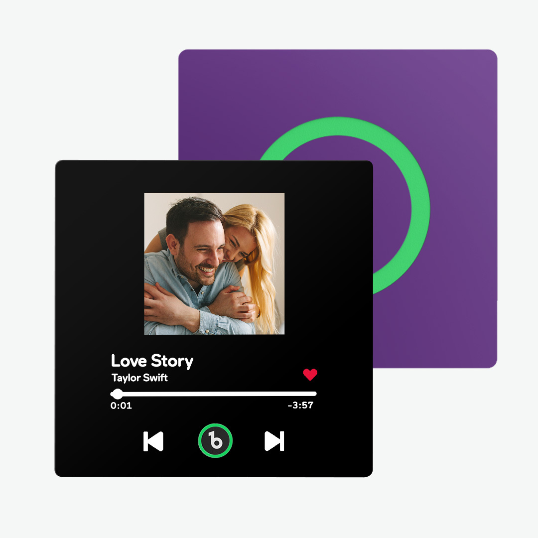 Imán De Nevera Con Música De Color Morado Y Amatista Personalizado, Nuevo Adhesivo De Pared Con Foto Musical De Actualización 4.0 Que Reproduce Música Sin Teléfono Móvil, Varios Estilos, Regalos Para Parejas - santacalcetines