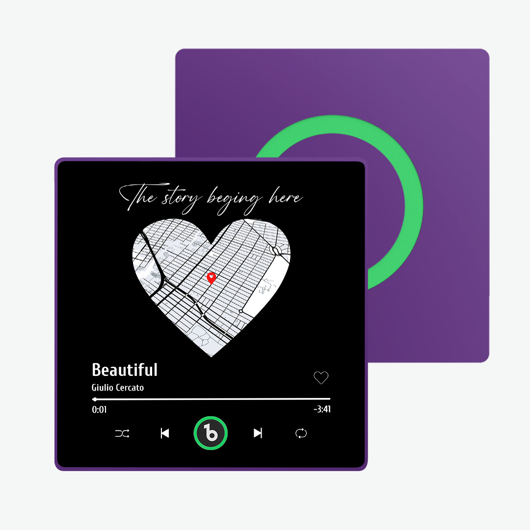 Imán De Nevera Con Música De Color Morado Y Amatista Personalizado, Nuevo Adhesivo De Pared Con Foto Musical De Actualización 4.0 Que Reproduce Música Sin Teléfono Móvil, Varios Estilos, Regalos Para Parejas - santacalcetines