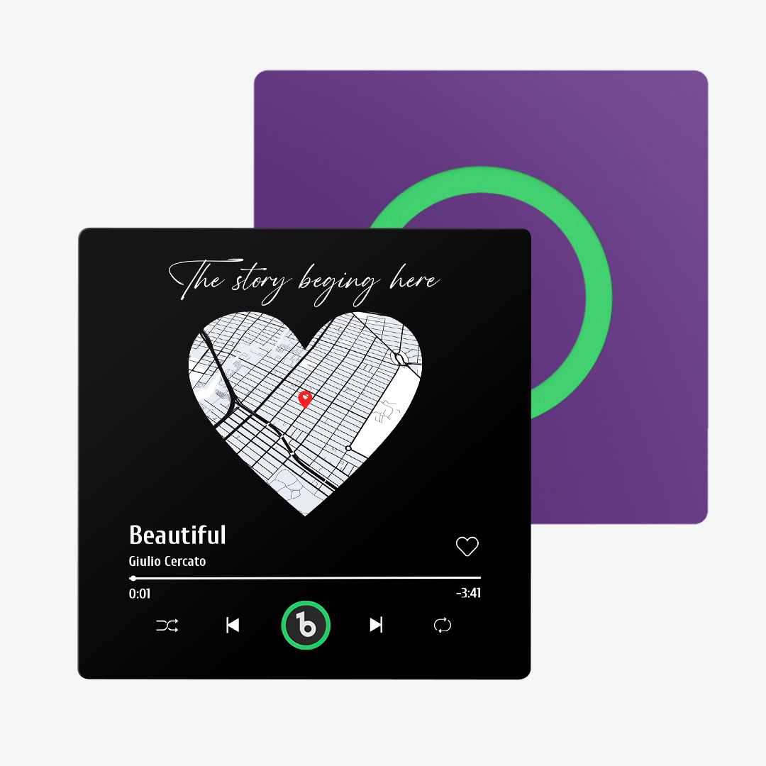 Imán De Nevera Con Música De Color Morado Y Amatista Personalizado, Nuevo Adhesivo De Pared Con Foto Musical De Actualización 4.0 Que Reproduce Música Sin Teléfono Móvil, Varios Estilos, Regalos Para Parejas - santacalcetines