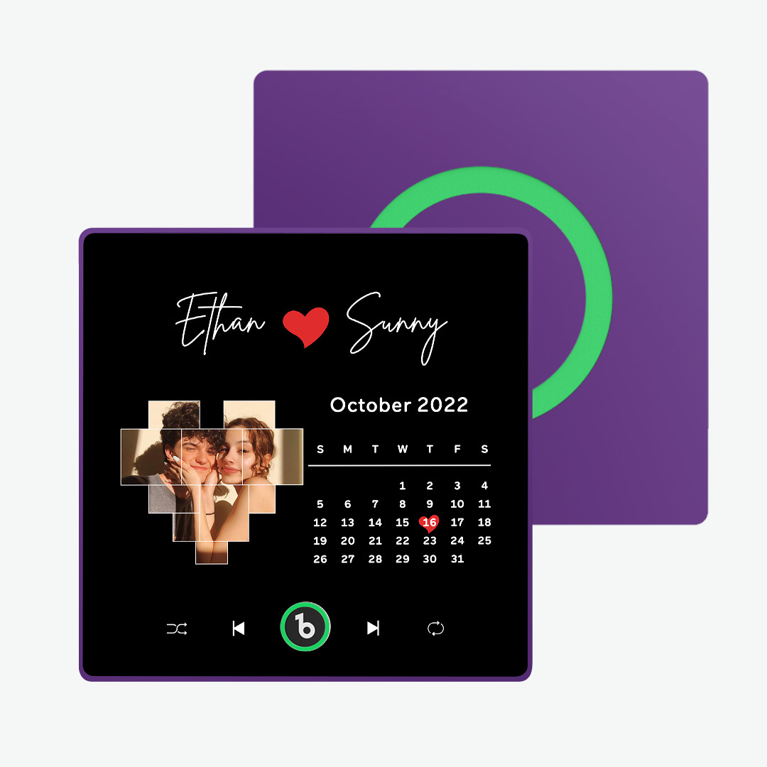 Imán De Nevera Con Música De Color Morado Y Amatista Personalizado, Nuevo Adhesivo De Pared Con Foto Musical De Actualización 4.0 Que Reproduce Música Sin Teléfono Móvil, Varios Estilos, Regalos Para Parejas - santacalcetines