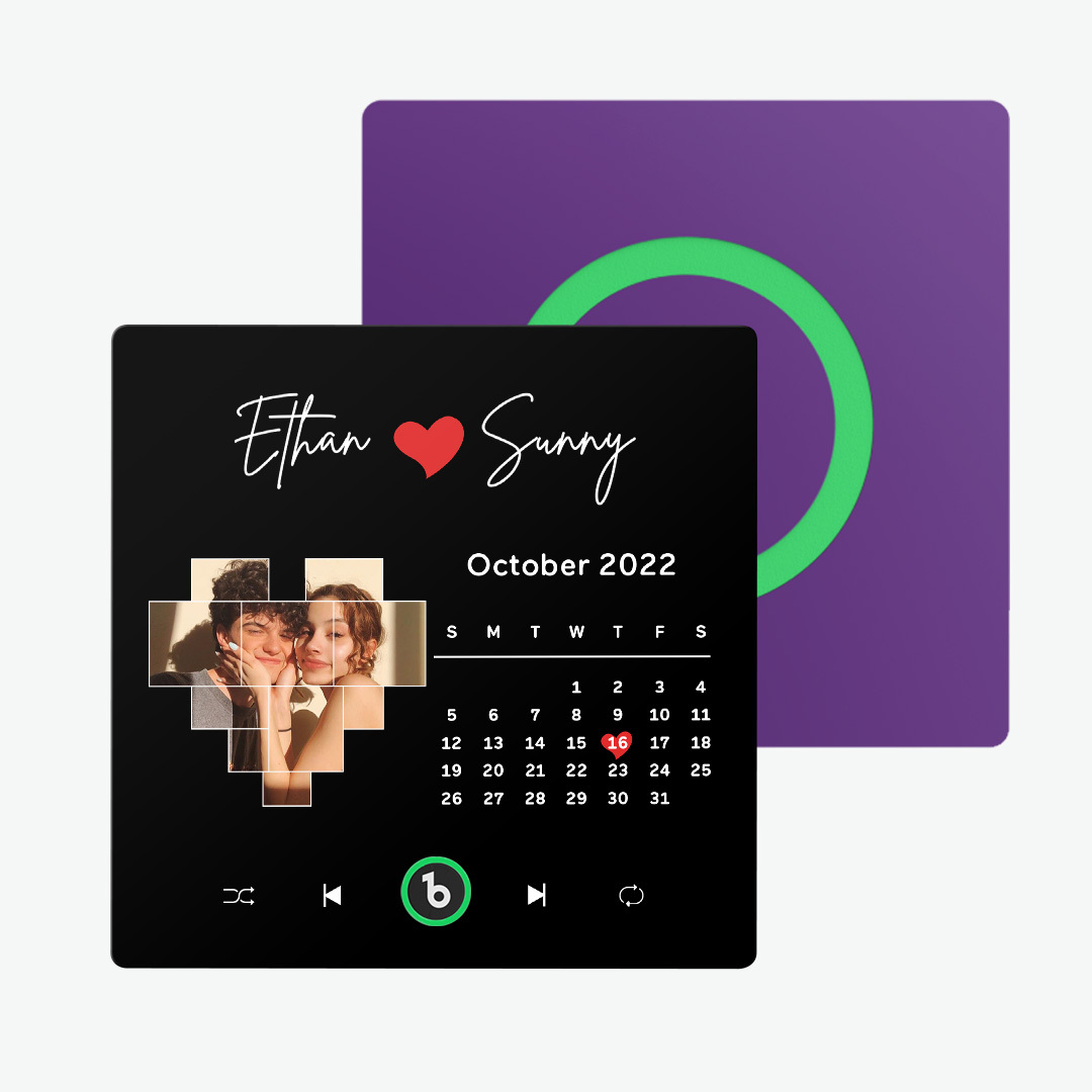 Imán De Nevera Con Música De Color Morado Y Amatista Personalizado, Nuevo Adhesivo De Pared Con Foto Musical De Actualización 4.0 Que Reproduce Música Sin Teléfono Móvil, Varios Estilos, Regalos Para Parejas - santacalcetines