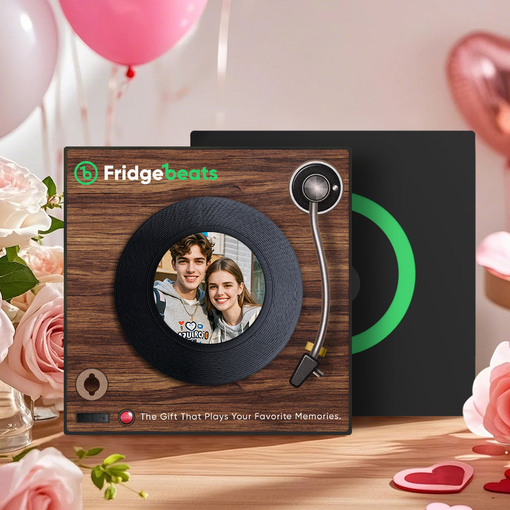 El Imán Personalizado Para Nevera Con Música Y Fotografías Puede Personalizar De 1 A 6 Vinilos Y Canciones - santacalcetines