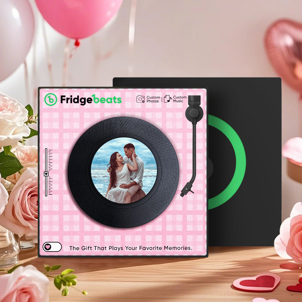 El Imán Personalizado Para Nevera Con Música Y Fotografías Puede Personalizar De 1 A 6 Vinilos Y Canciones - santacalcetines