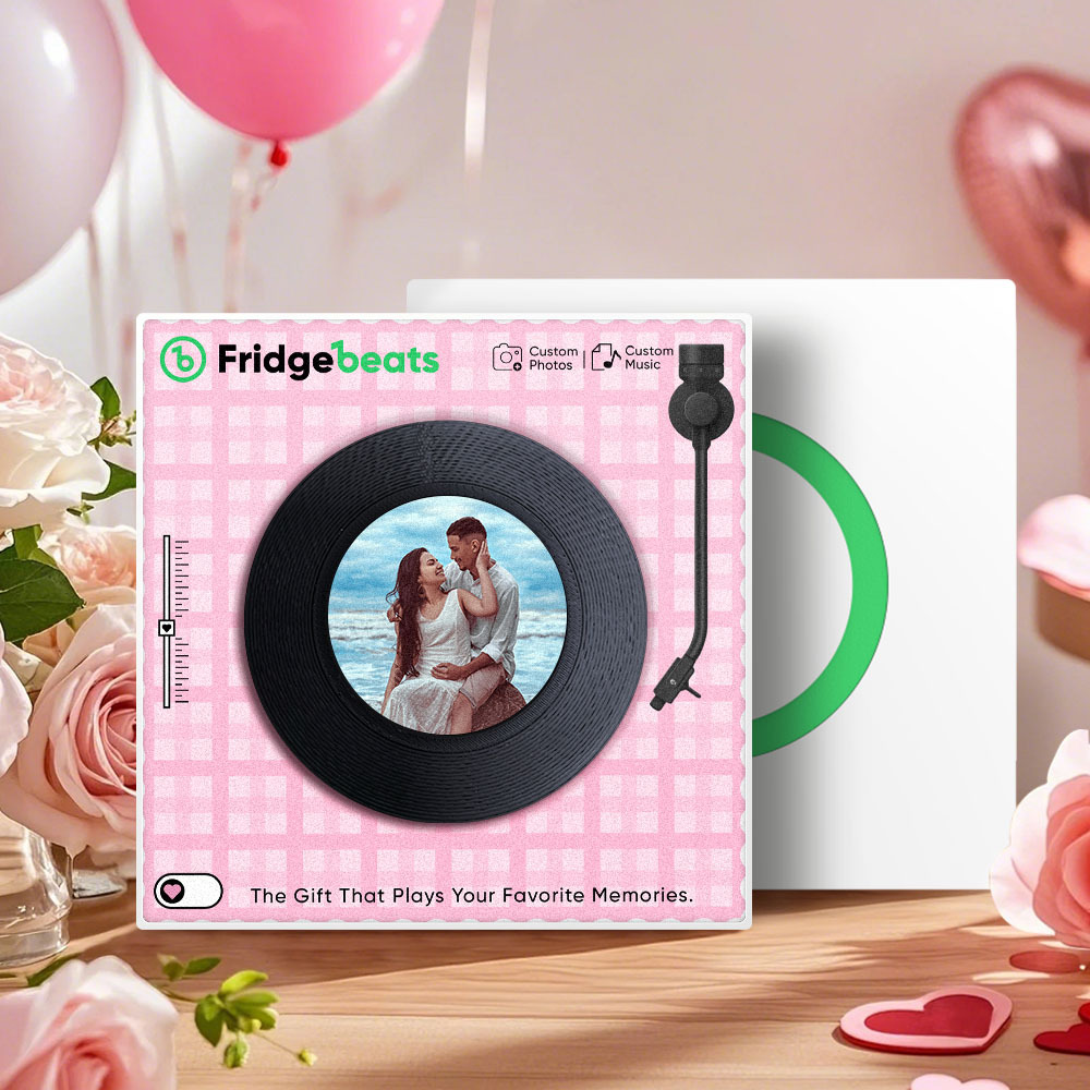 El Imán Personalizado Para Nevera Con Música Y Fotografías Puede Personalizar De 1 A 6 Vinilos Y Canciones - santacalcetines