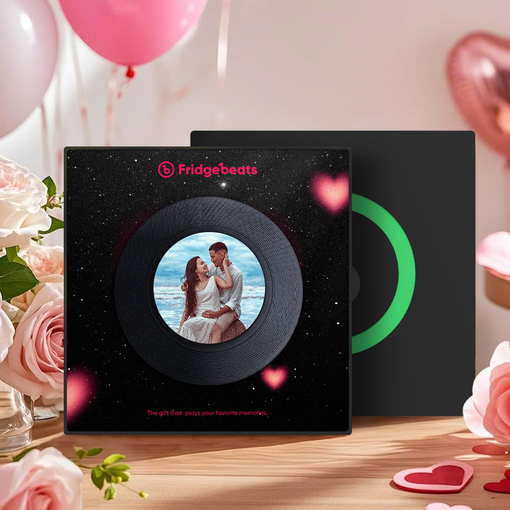 El Imán Personalizado Para Nevera Con Música Y Fotografías Puede Personalizar De 1 A 6 Vinilos Y Canciones - santacalcetines