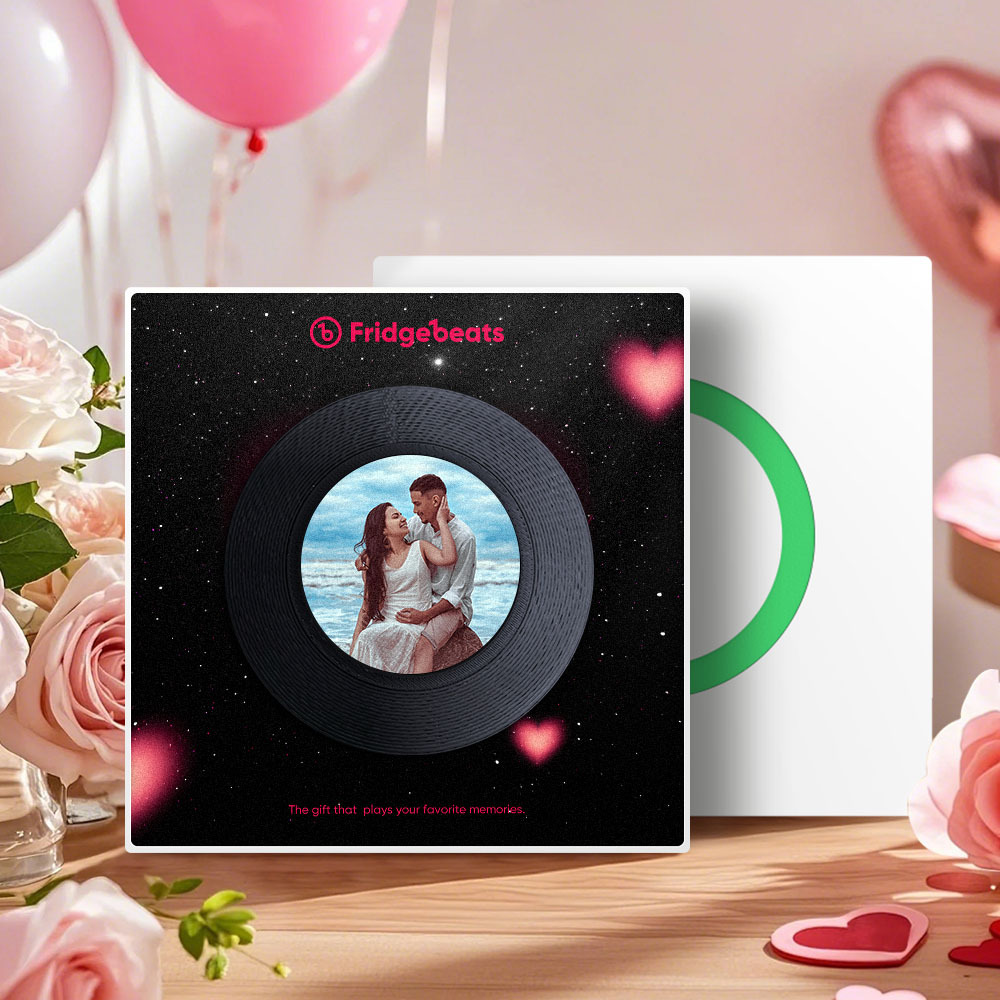 El Imán Personalizado Para Nevera Con Música Y Fotografías Puede Personalizar De 1 A 6 Vinilos Y Canciones - santacalcetines
