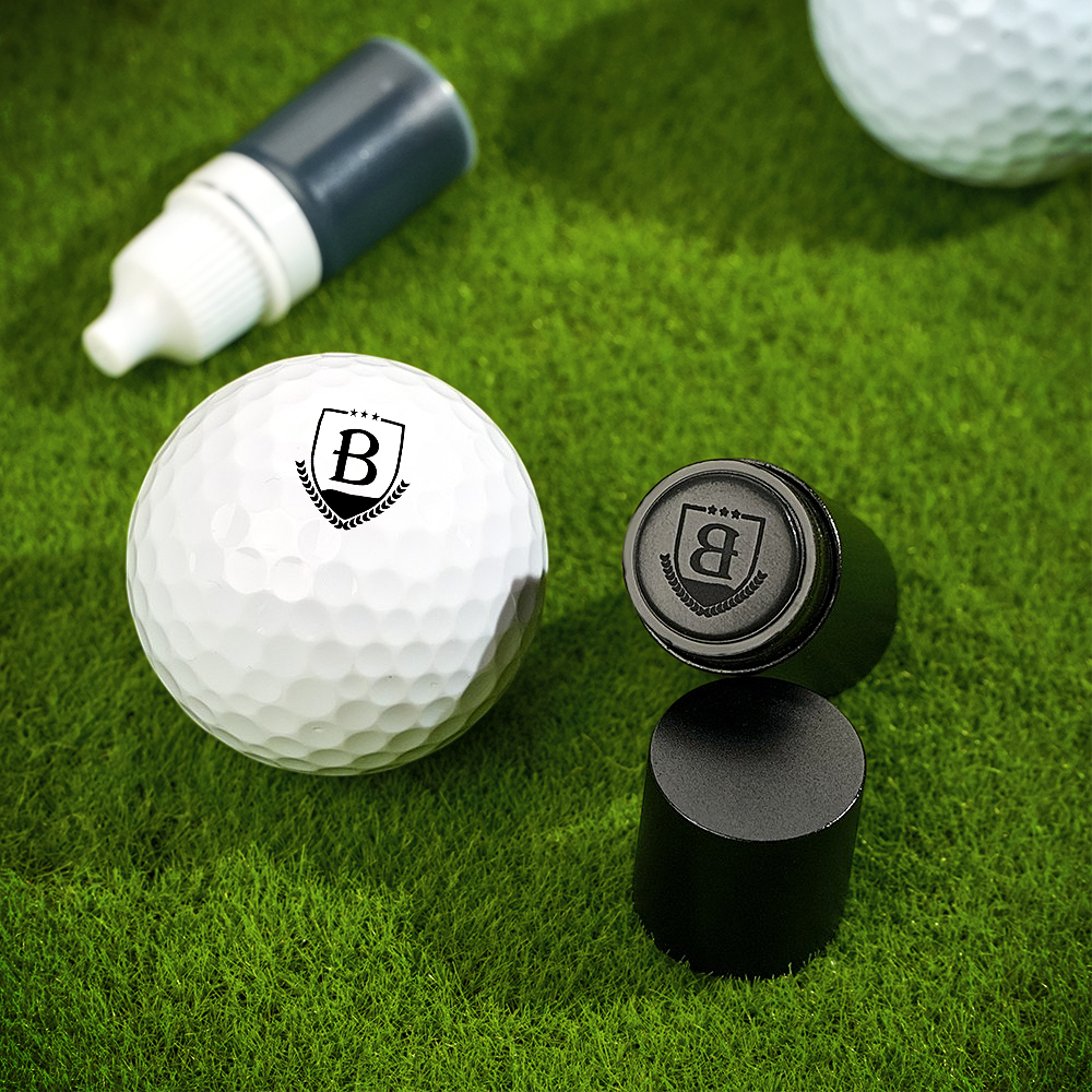 Sello De Pelota De Golf Con Monograma Inicial Personalizado Y Caja De Almacenamiento De Metal. Regalo De Cumpleaños Para El Día Del Padre Para Golfistas. - santacalcetines