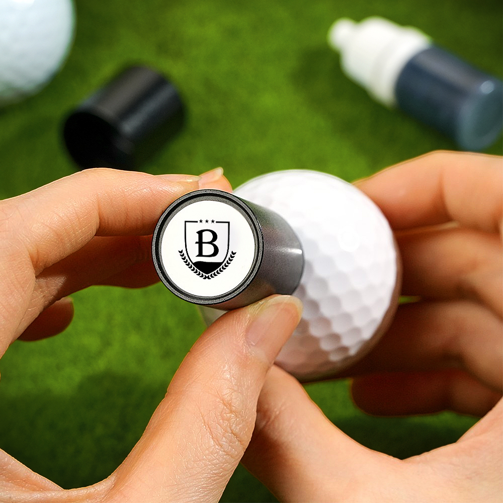Sello De Pelota De Golf Con Monograma Inicial Personalizado Y Caja De Almacenamiento De Metal. Regalo De Cumpleaños Para El Día Del Padre Para Golfistas. - santacalcetines