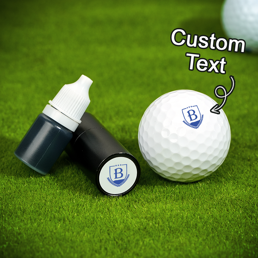 Sello De Pelota De Golf Con Monograma Inicial Personalizado Y Caja De Almacenamiento De Metal. Regalo De Cumpleaños Para El Día Del Padre Para Golfistas. - santacalcetines