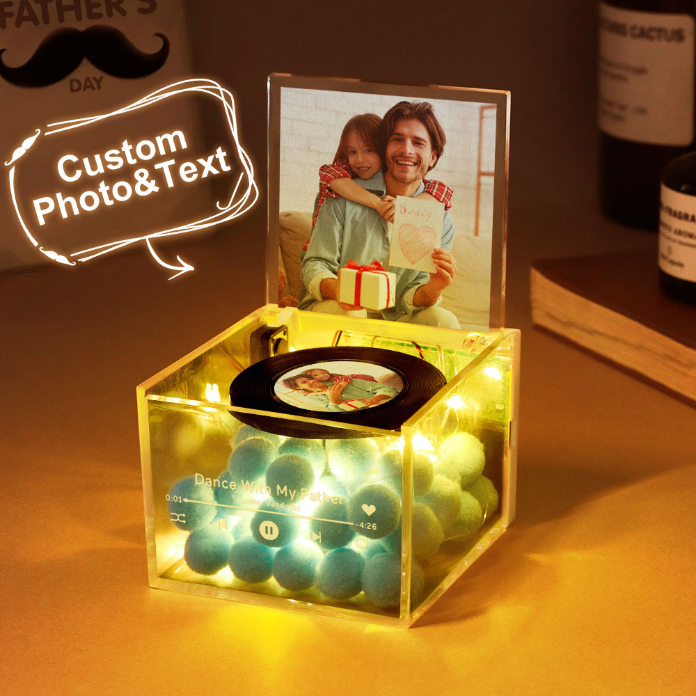 Mini Tocadiscos De Vinilo Con Sable De Luz Personalizado 'soy Su Padre', Reproductor De Música Automático De Acrílico Personalizado, Regalo Para Papá En El Día Del Padre - santacalcetines