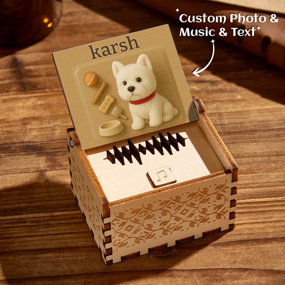Caja De Música Digital Personalizada, Cualquier Canción, Melodía O Voz, Foto De Anime Personalizada, Caja De Música De Madera Con Texto, Regalos De Aniversario - santacalcetines