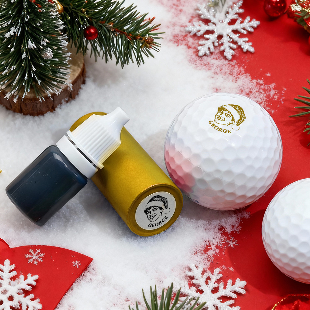 Regalo De Navidad: Sello Personalizado Con Foto Para Pelota De Golf Con Caja Metálica De Almacenamiento Para Jugadores De Golf - santacalcetines