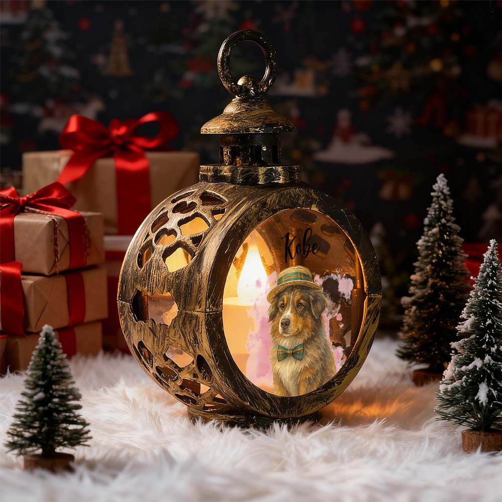 Foto De Mascota Personalizada Múltiples Efectos Disponibles Adorno De Linterna Linterna De Navidad Con Efecto 3d Personalizado - santacalcetines