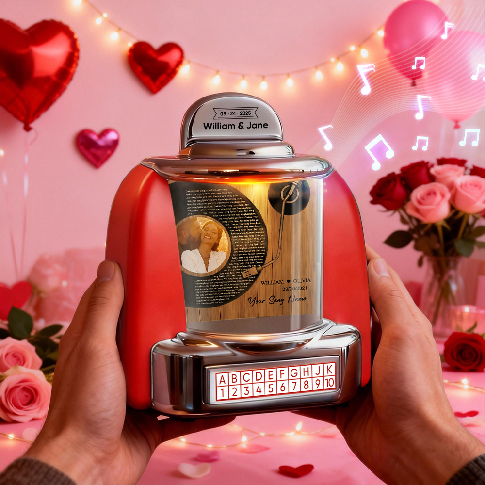 Mini Jukebox Personalizada Con Foto, Jukebox Bluetooth Vintage Personalizada Con Foto, Música Y Texto, Regalo Para Parejas, Decoración Del Hogar Y Regalo Romántico. - santacalcetines