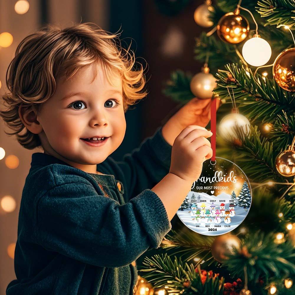 Adorno De Muñeco De Nieve Personalizado Con Nombre, Adorno Familiar Navideño Para Regalos De Navidad - santacalcetines