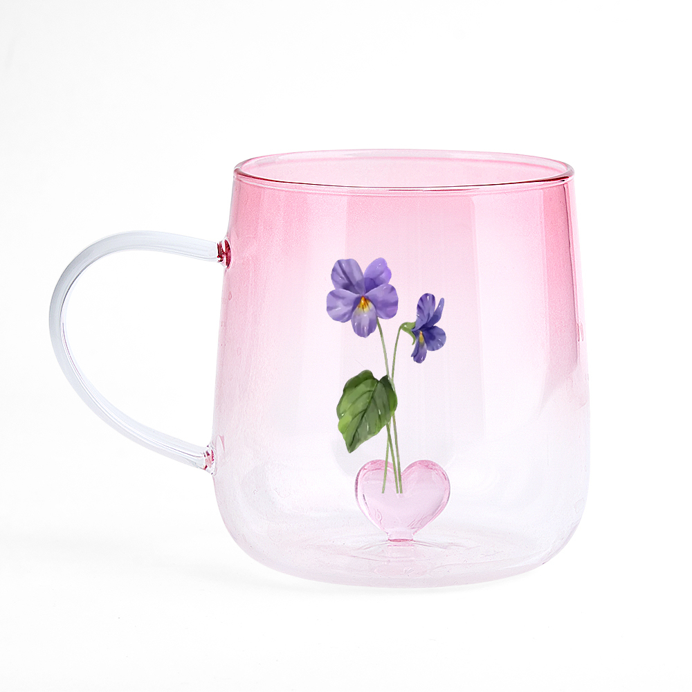 Taza Personalizada De Vidrio Degradado Rosa 'eres La Flor Más Hermosa' - santacalcetines