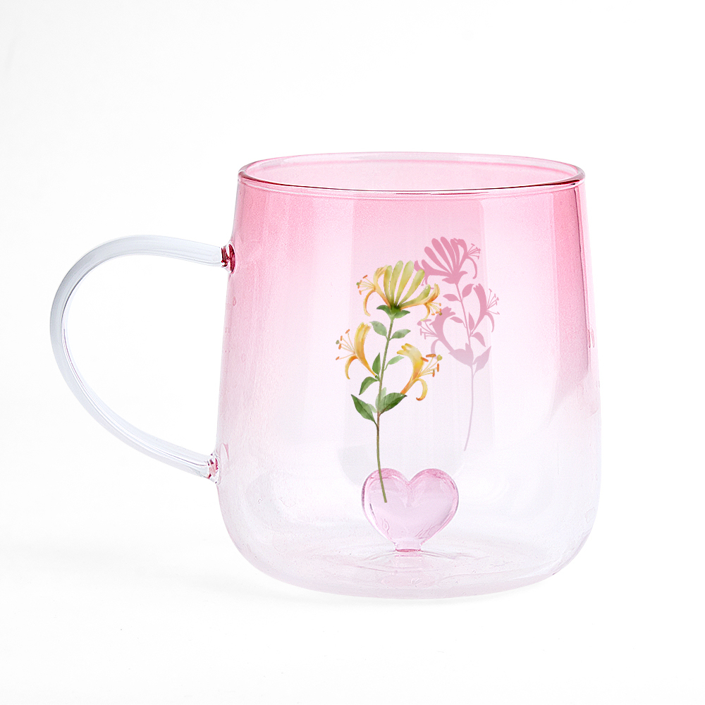 Taza Personalizada De Vidrio Degradado Rosa 'eres La Flor Más Hermosa' - santacalcetines