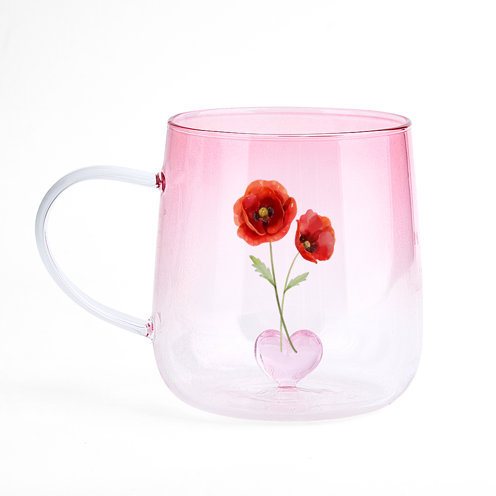 Taza Personalizada De Vidrio Degradado Rosa 'eres La Flor Más Hermosa' - santacalcetines
