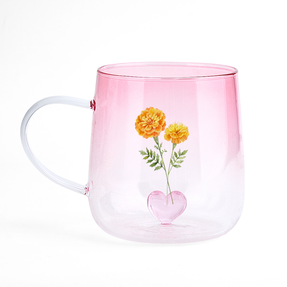 Taza Personalizada De Vidrio Degradado Rosa 'eres La Flor Más Hermosa' - santacalcetines