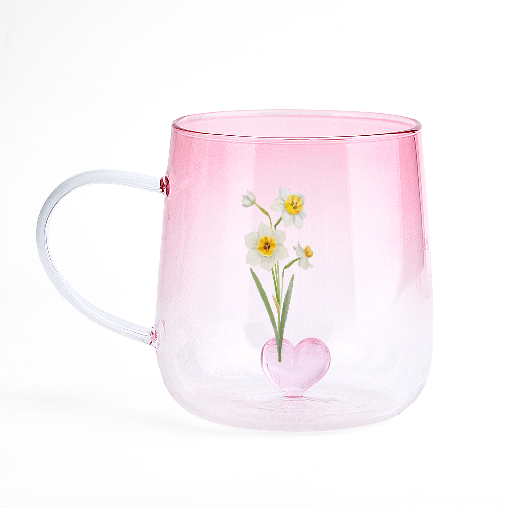 Taza Personalizada De Vidrio Degradado Rosa 'eres La Flor Más Hermosa' - santacalcetines