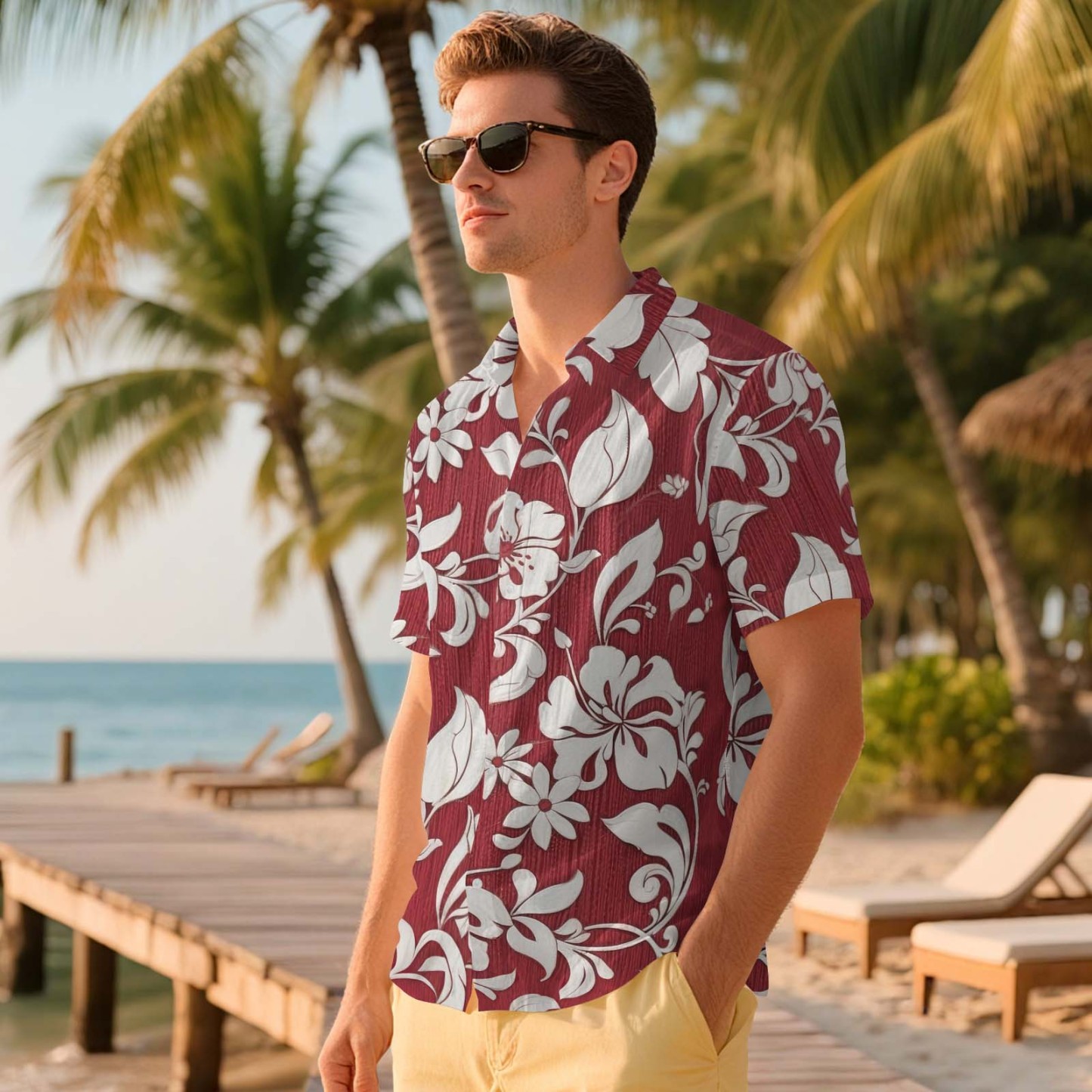 Camisas Hawaianas Aloha Con Exuberantes Flores Tropicales. Camisa Hawaiana Para Un Regalo De Verano Con Ambiente Festivo. 5 Estilos. - santacalcetines
