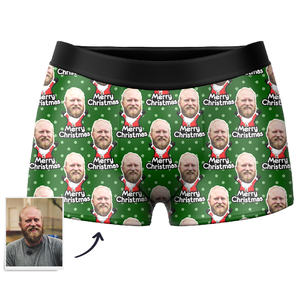 Navidad Regalos Boxers Calzoncillos Personalizados con Cara Papá Noel