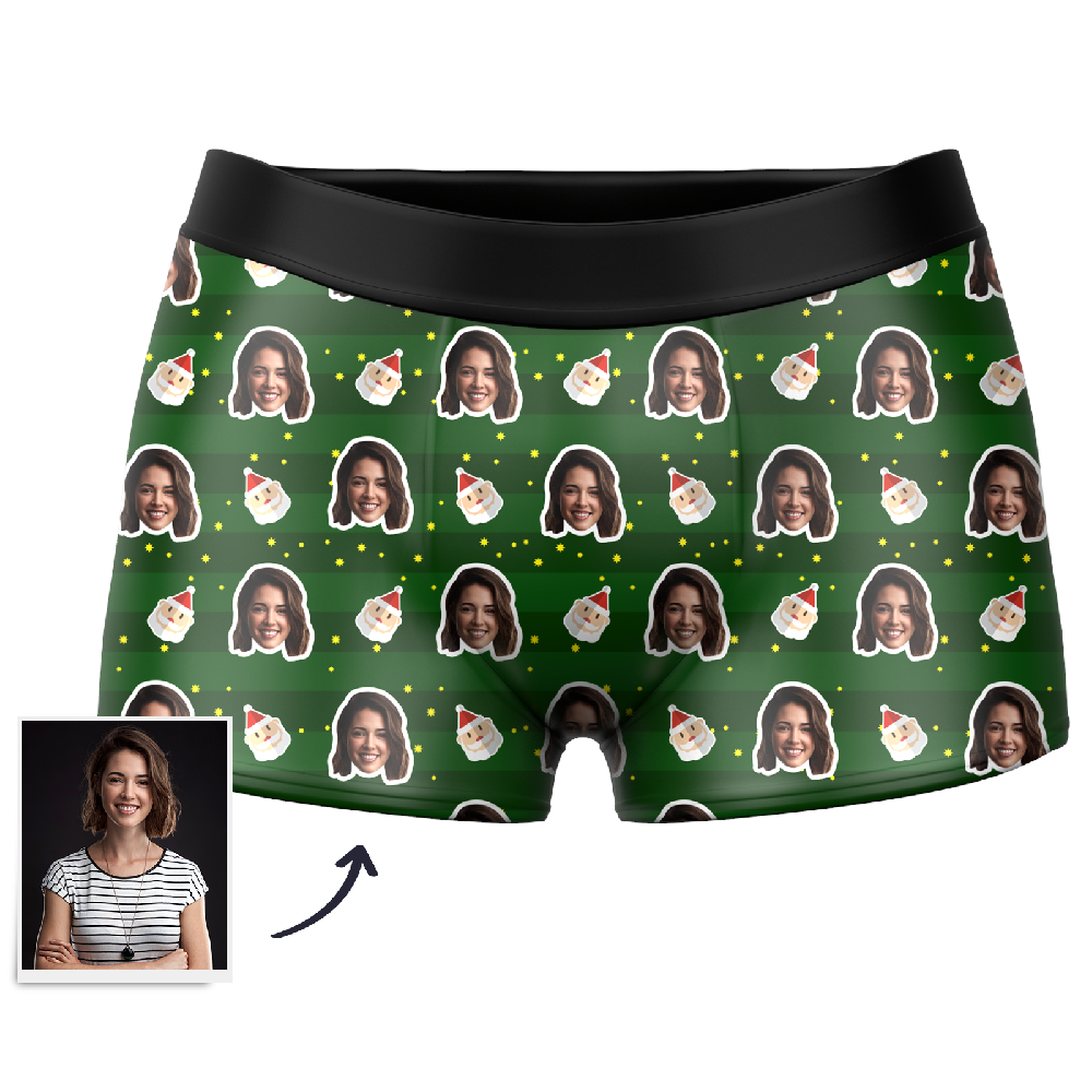 Navidad Santa Claus Boxers Calzoncillos Personalizados con Cara