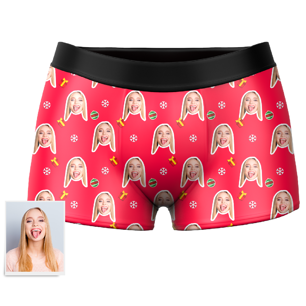 Navidad Nieve Boxers Calzoncillos Personalizados con Cara