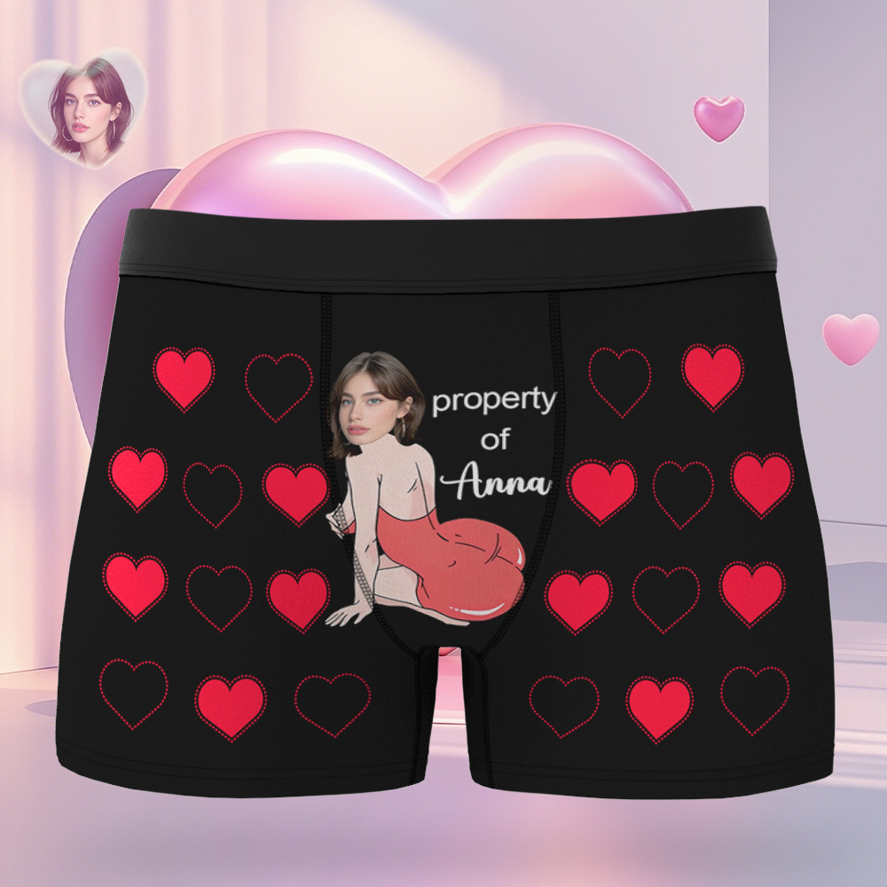 Calzoncillos Bóxer Para Hombre Con Cara Personalizada Y Corazón, Regalo Personalizado Con Foto, Divertidos Calzoncillos Bóxer Para Hombre. - santacalcetines