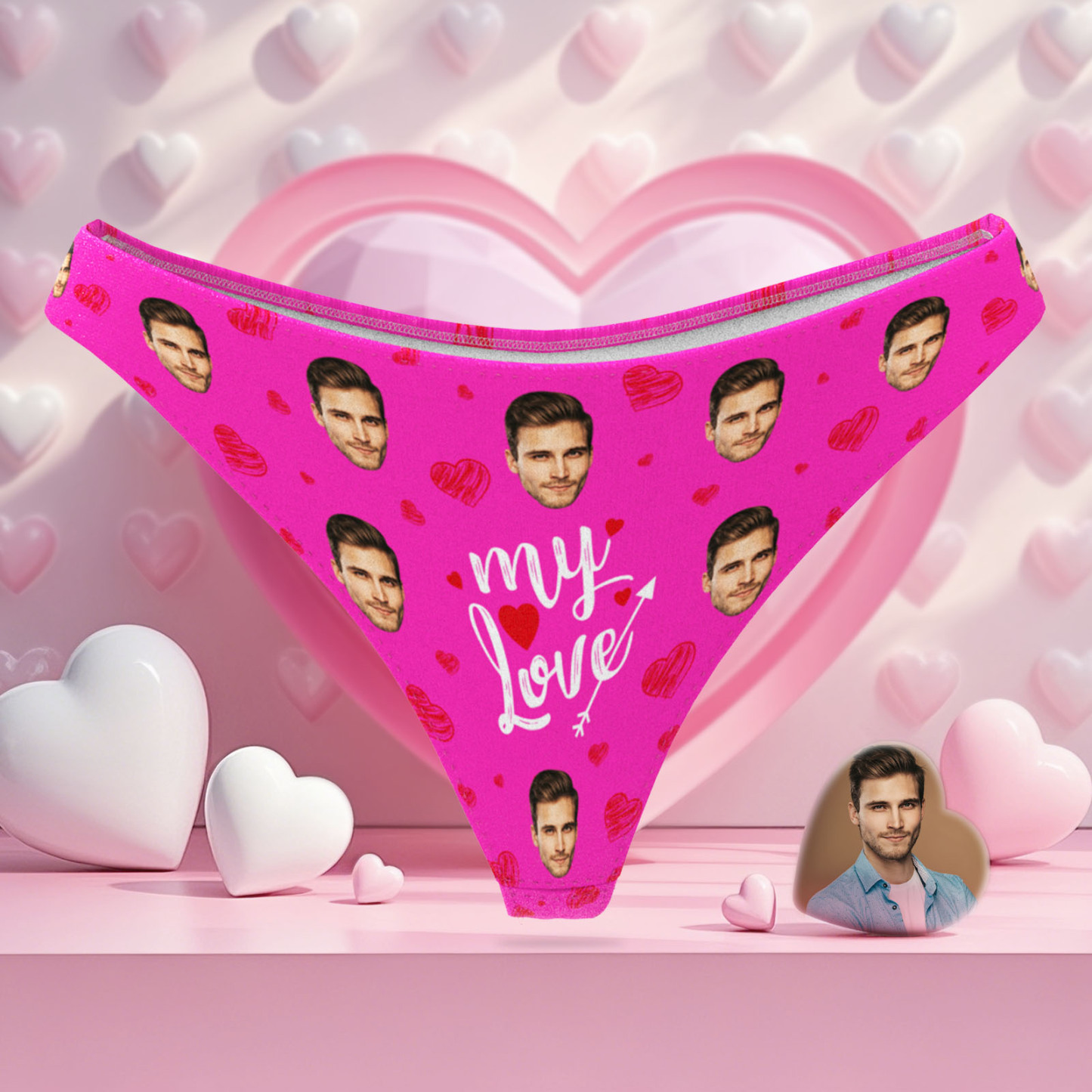 Tanga Personalizada Con Cara De Mi Amor. Regalo De Tanga Personalizado Para Ella. Regalo De San Valentín. - santacalcetines