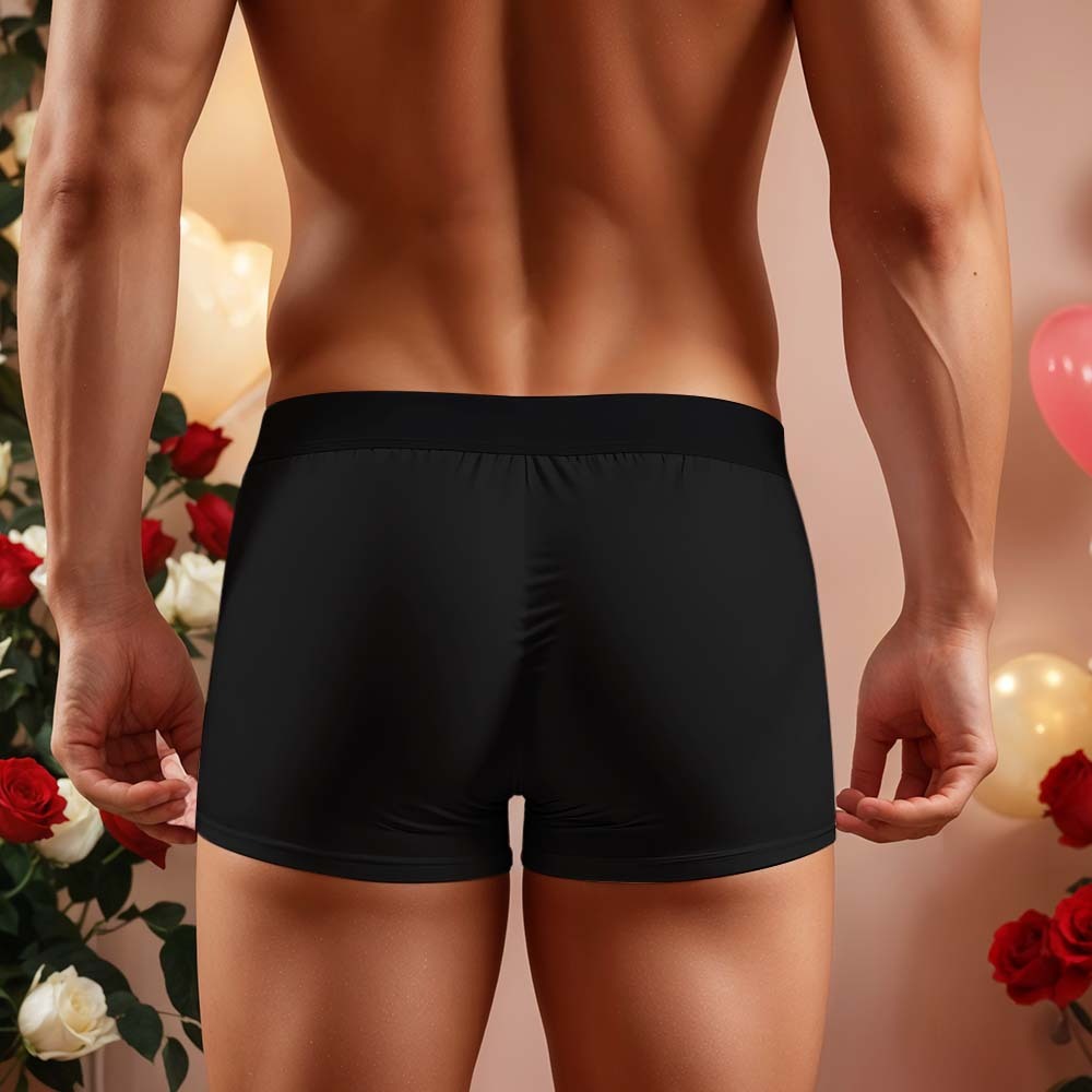 Boxeador De Cara Para Hombre Personalizado Cupido Amor Corazón Personalizado Cara Boxeadores Ropa Interior Del Día De San Valentín - santacalcetines