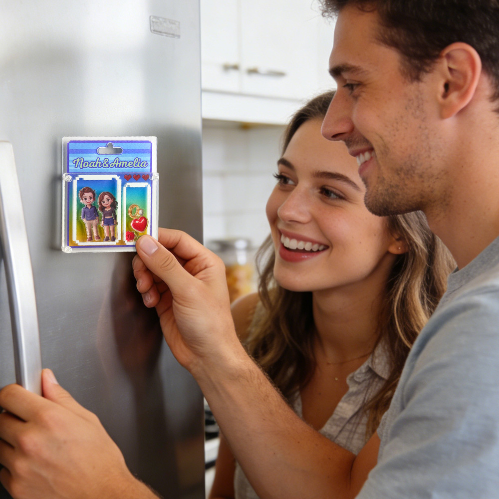 Llavero Personalizado De Dibujos Animados, Llavero Acrílico 3d Personalizado Con Foto, Bolso, Amuleto, Regalo Único De Recuerdo Para Pareja, Regalo De San Valentín. - santacalcetines