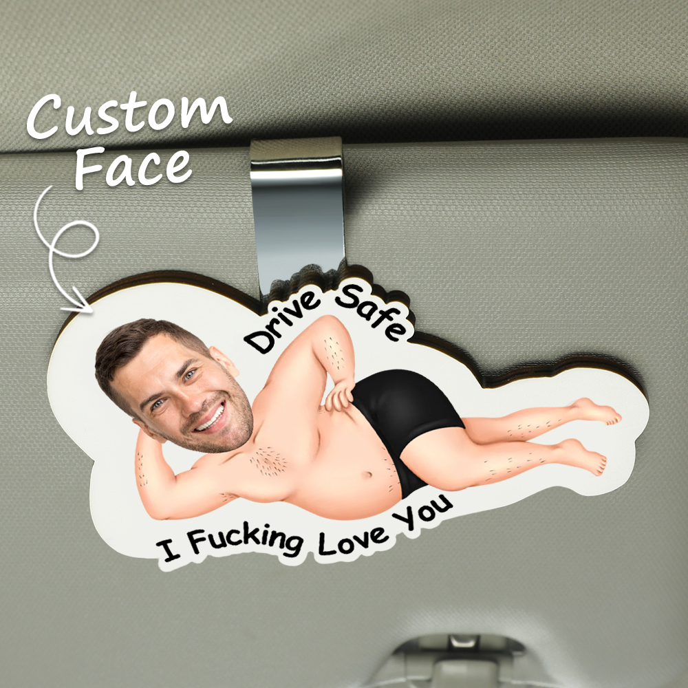 Foto Personalizada De Madera Para Visera De Coche, Clip Drive Safe I F*cking Love You, Divertidos Regalos Del Día De San Valentín Para Marido Y Esposa - santacalcetines