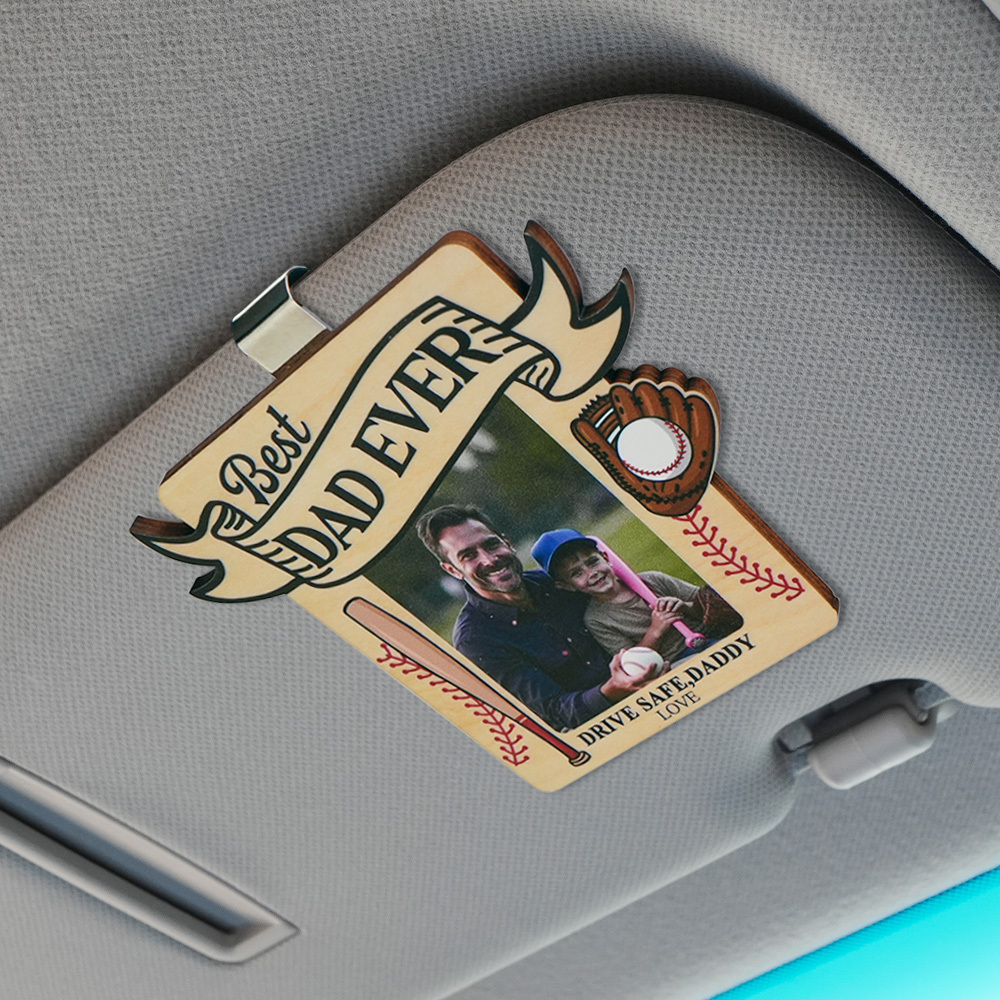 Foto Personalizada Clip De Visera De Coche De Madera Drive Safe Daddy Love De Los Fans Más Grandes - santacalcetines