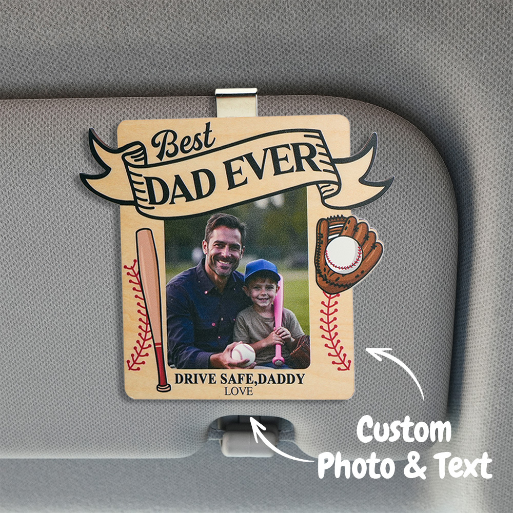 Foto Personalizada Clip De Visera De Coche De Madera Drive Safe Daddy Love De Los Fans Más Grandes - santacalcetines