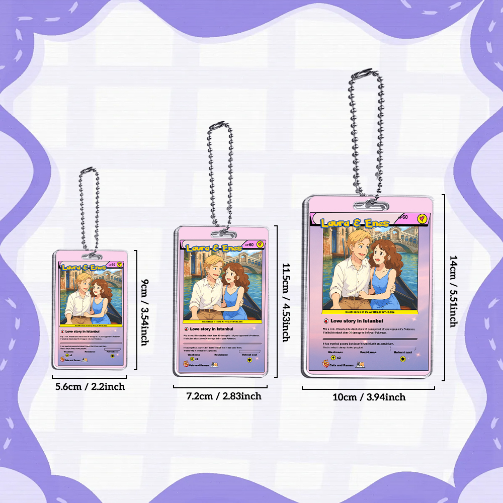 Adorno De Coche Personalizado Con Forma De Poke, Foto De Dibujos Animados Personalizada, Decoración Colgante Para El Espejo Retrovisor Del Coche, Regalo Para Pareja - santacalcetines