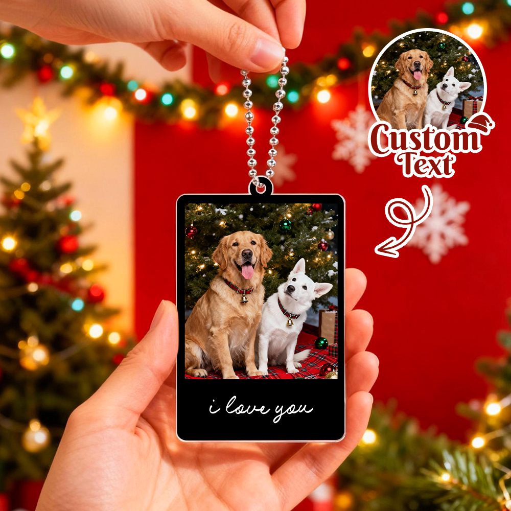 Adorno Personalizado Para Espejo Retrovisor Con Foto. Regalo De Navidad. - santacalcetines