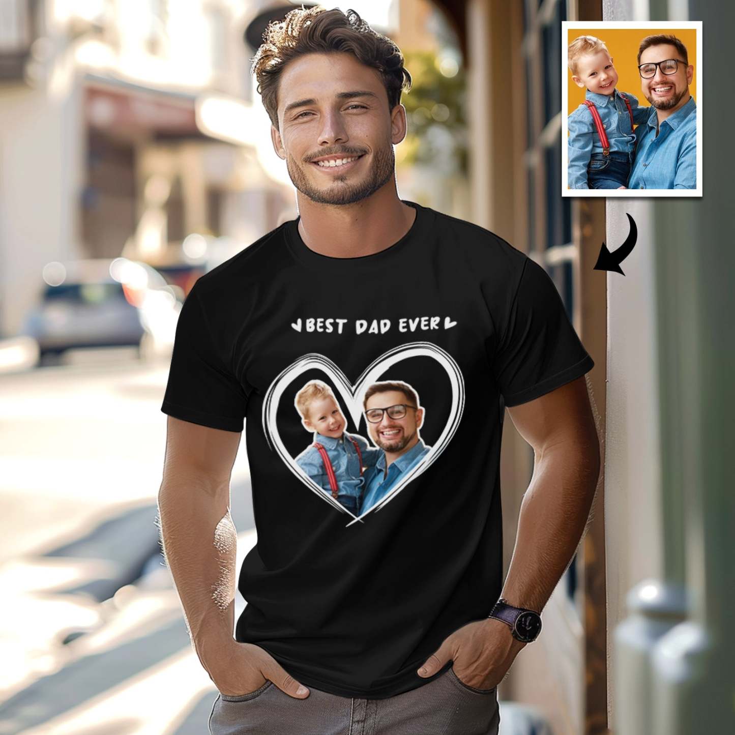 Camiseta Con Foto Personalizada Con El Mejor Papá De Todos Los Tiempos Camisetas Con Foto Personalizada Para Hombre Regalos Del Día Del Padre - santacalcetines