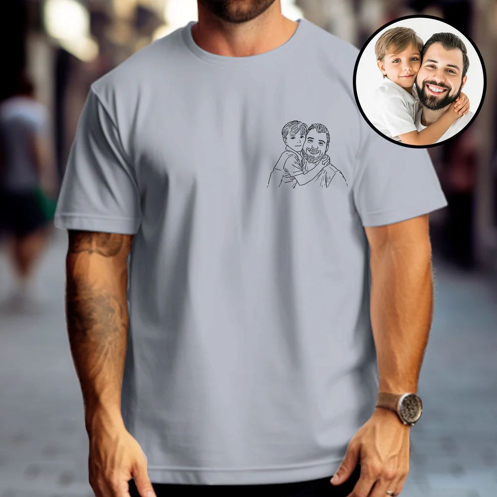 Regalos Del Día Del Padre, Camisa Con Foto Personalizada Para Papá, Camisa Del Día Del Padre, Camisa Personalizada Con Retrato De Papá, Regalos De Cumpleaños De Papá, Regalo Para El Esposo - santacalcetines
