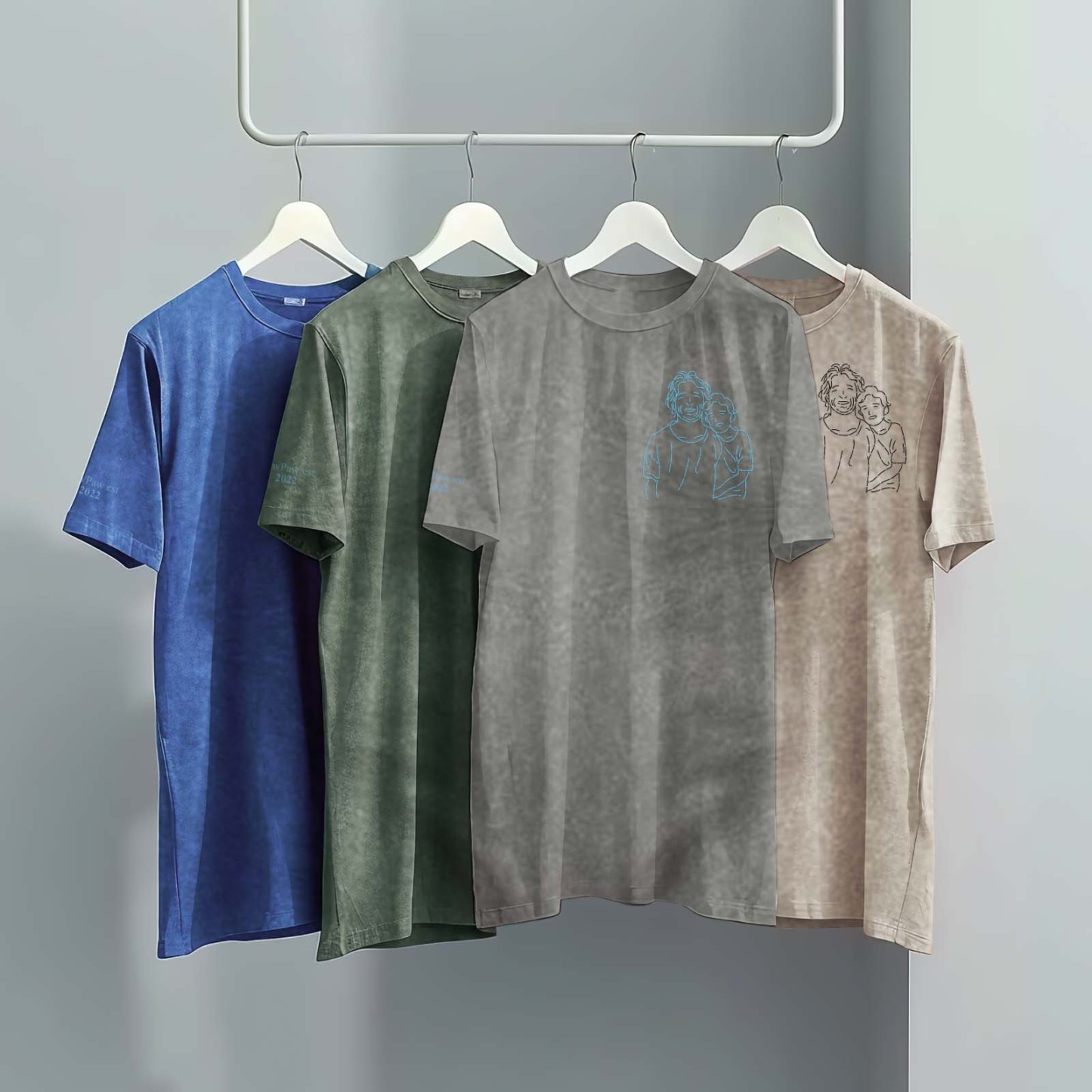 Comfort Colors Camisa Con Foto Personalizada Para Papá, Camisa Bordada Con Retrato De Papá De La Foto, Camisa Para Papá Nuevo, Regalos Del Día Del Padre, Regalo Para El Esposo - santacalcetines