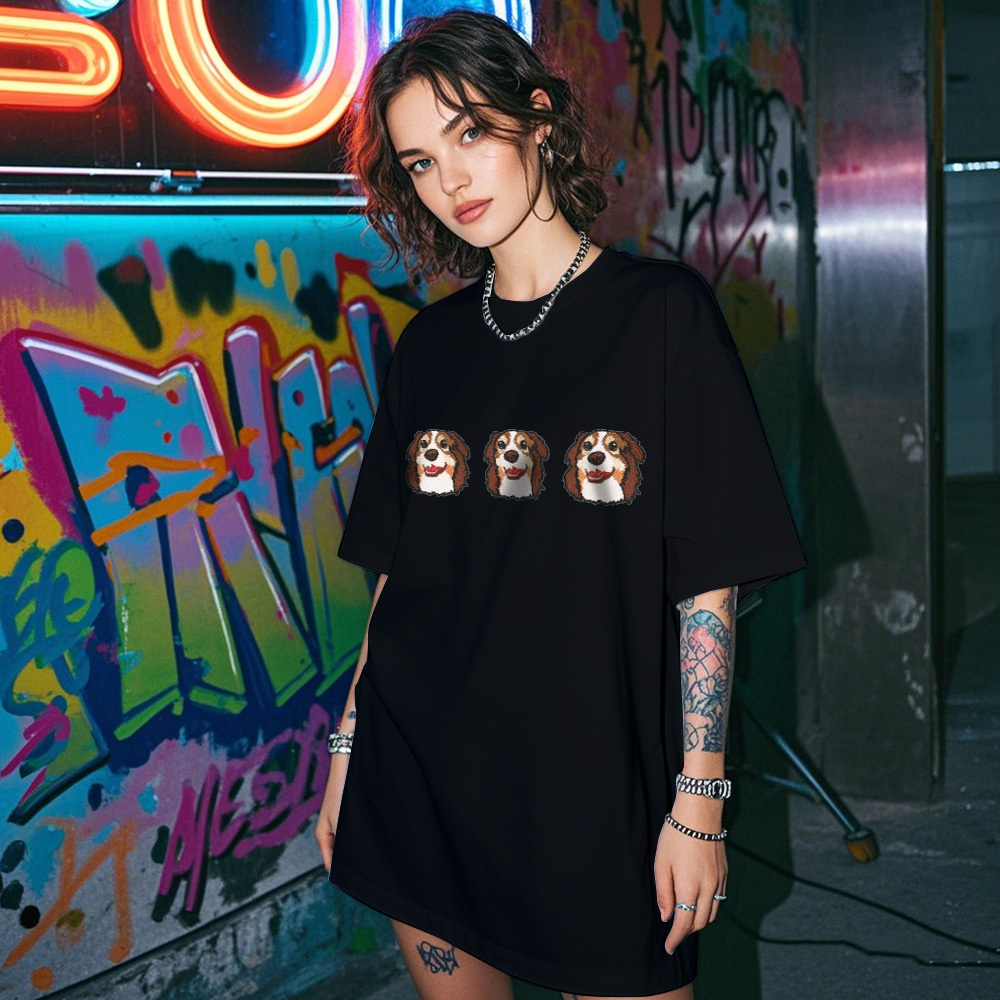 Camiseta Vintage Con Foto Personalizada, Camiseta Personalizada Con Bordado De Mascota Y Nombre De Foto Para Amantes De Las Mascotas - santacalcetines