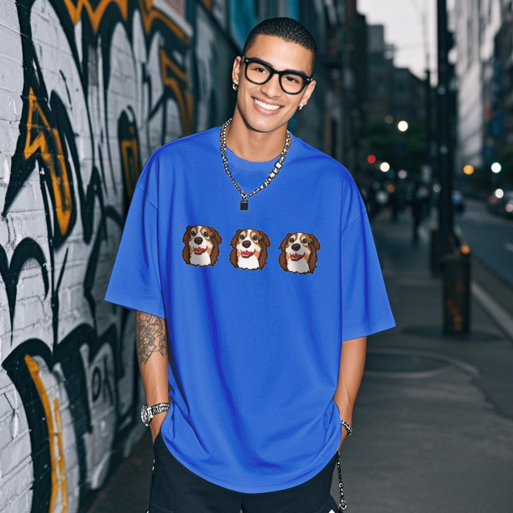 Camiseta Vintage Con Foto Personalizada, Camiseta Personalizada Con Bordado De Mascota Y Nombre De Foto Para Amantes De Las Mascotas - santacalcetines