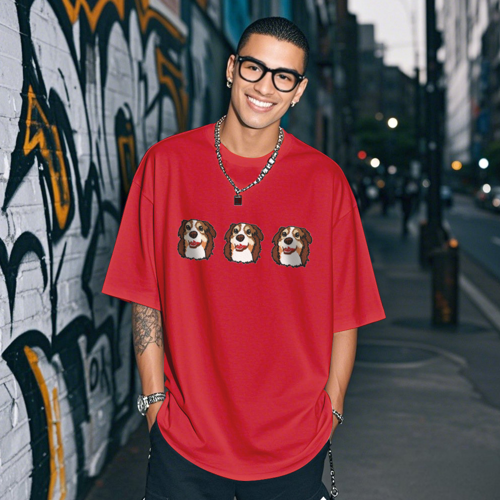 Camiseta Vintage Con Foto Personalizada, Camiseta Personalizada Con Bordado De Mascota Y Nombre De Foto Para Amantes De Las Mascotas - santacalcetines