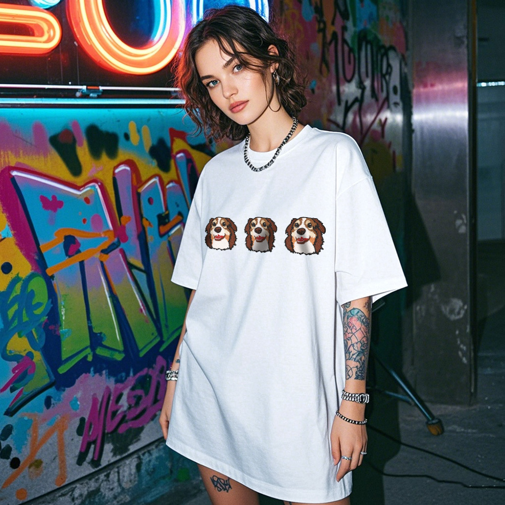 Camiseta Vintage Con Foto Personalizada, Camiseta Personalizada Con Bordado De Mascota Y Nombre De Foto Para Amantes De Las Mascotas - santacalcetines