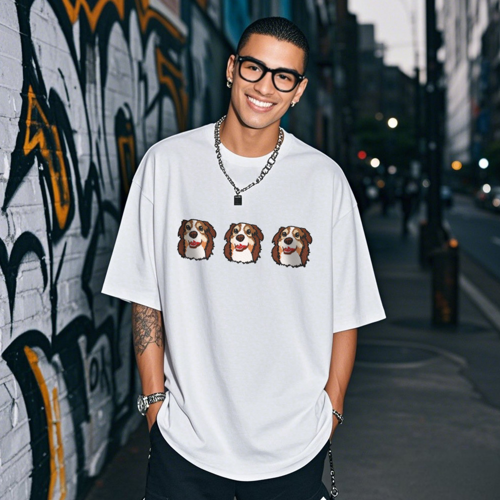 Camiseta Vintage Con Foto Personalizada, Camiseta Personalizada Con Bordado De Mascota Y Nombre De Foto Para Amantes De Las Mascotas - santacalcetines